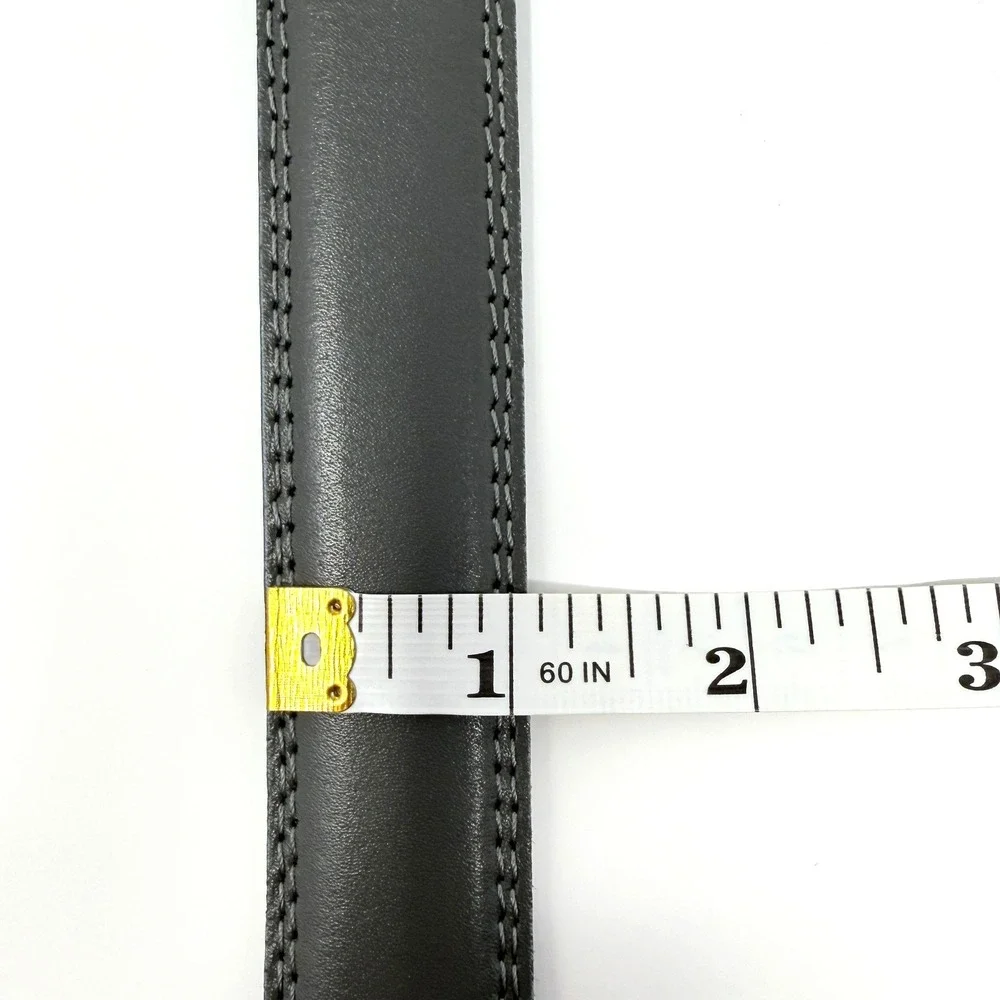 Vera Pelle Gray Leather Belt Men's‎ Size 37–41 Silver Buckle Made in Italy